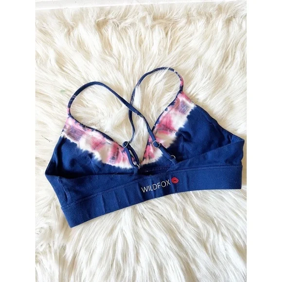 Wildfox Blue Dip Dyed Strappy Sports Bra - Picture 2 of 4